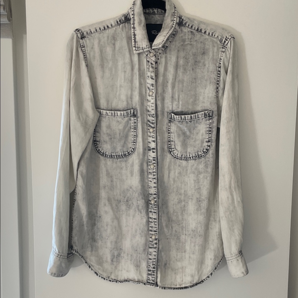 Rails Gray Textured Shirt